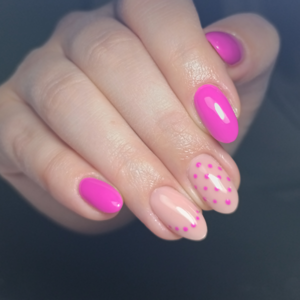 34 shocking pink gel polish trajni lak roza cici nails nokti