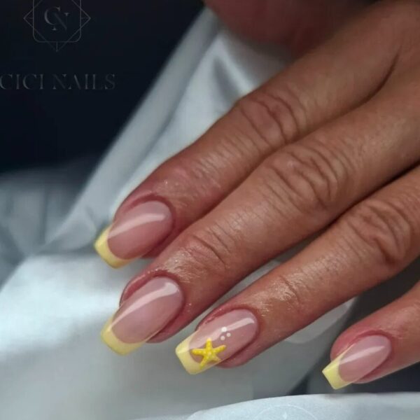 žuti trajni lak i perfect gel cute nude nokti cici nails
