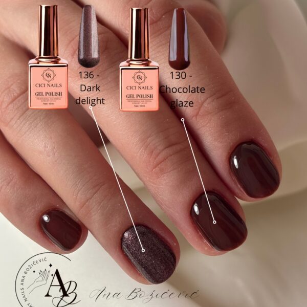 136 dark delight i 130 chocolate glaze trajni lak