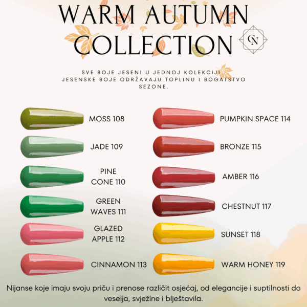 WARM AUTUMN kolekcija jesenskih nijansi za nokte CICI NAILS