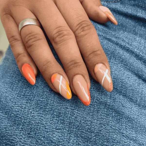 228 tangerine svježa narančasta nijansa sa šljokicama trajni lak za nokte cici nails