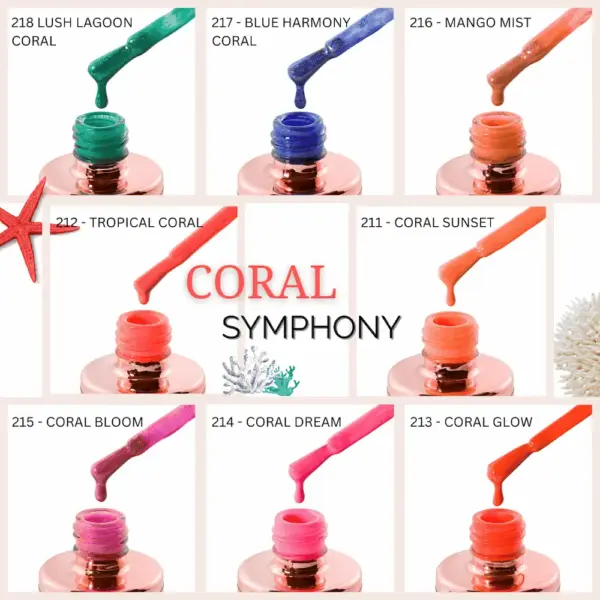 coral symphony kolekcija – uv i cat eye gel lakovi cici nails