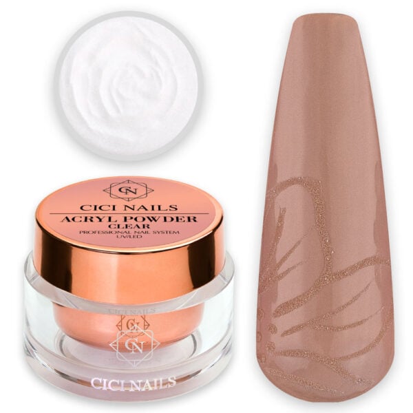 acryl powder clear 30g – prozirni akrilni prah za modeliranje