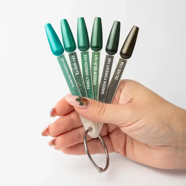 green glitterfall collection - zelene nijanse cici nails