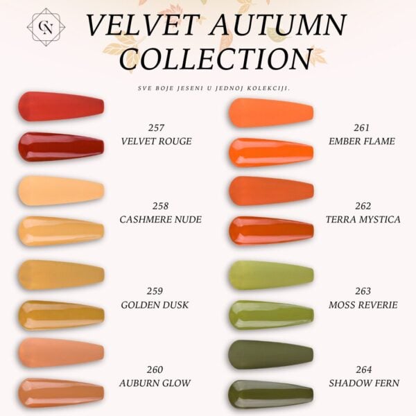 velvet autumn collection gel polish trajni lak cici nails