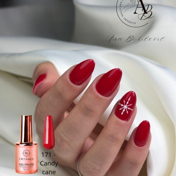 171 candy cane 8ml intenzivna crvena nijansa visokog sjaja gel polish