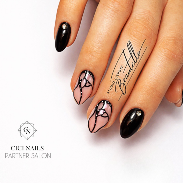 242 black 8ml – trajni lak u klasičnoj crnoj nijansi crni gel polish