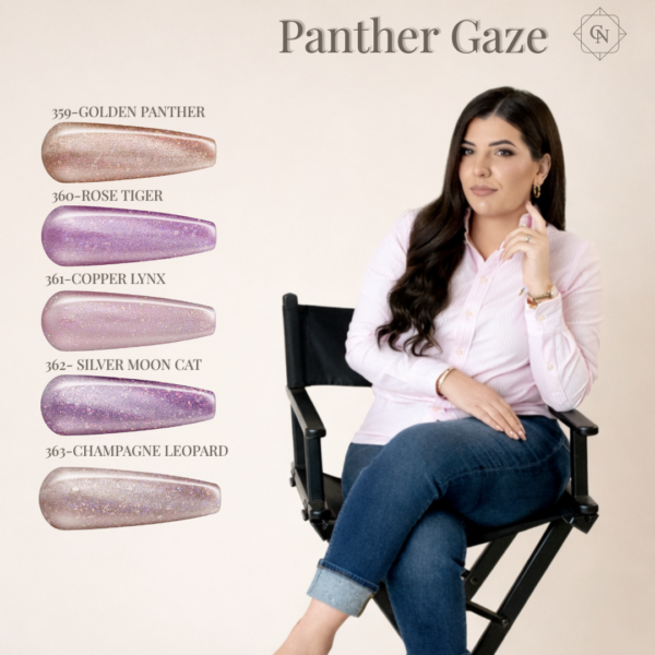 panther gaze collection gel polish s efektom cat eye čestica cici nails