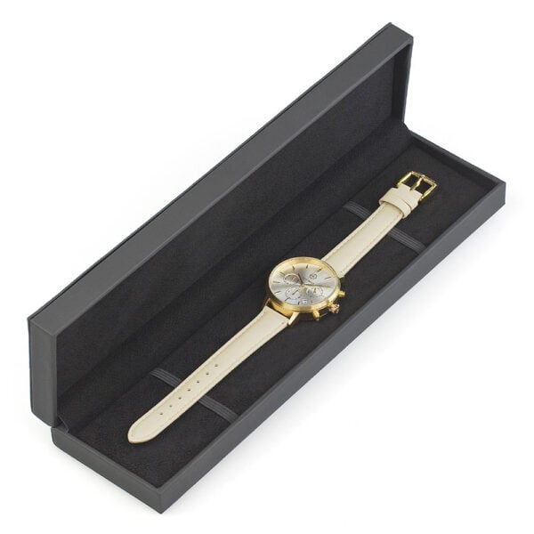aurora gold chrono ženski elegantni sat s kožnim remenom