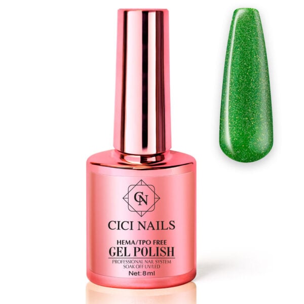 301 christmas tree 8ml – trajni lak u smaragdno zelenoj s glitterom