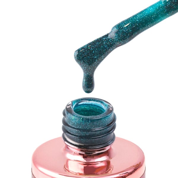 303 frosty 8ml – tirkizno plavi trajni lak sa srebrnim glitterom cici nails