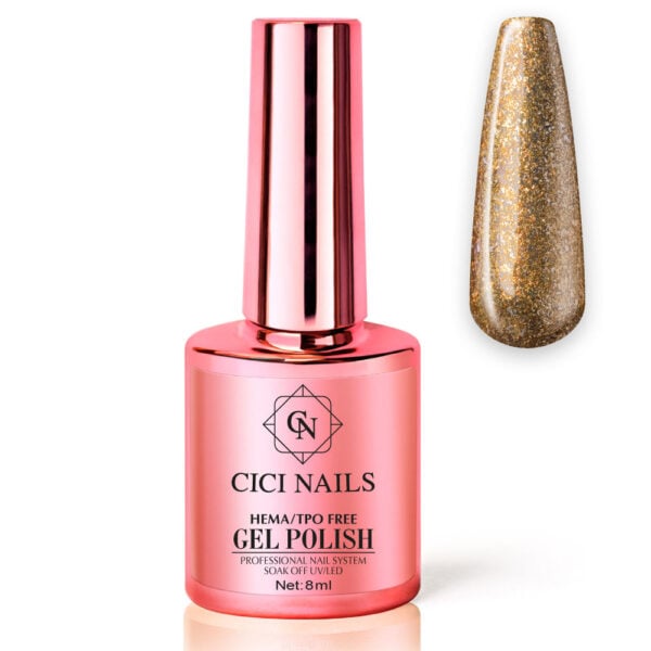 170 fireplace glow 8ml – zlatni trajni lak s glitter efektom cici nails