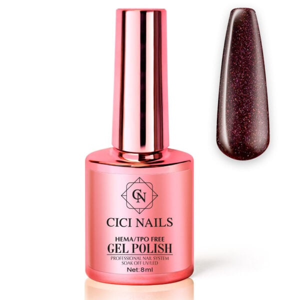 308 holly 8ml – tamnocrveni trajni lak sa šljokicama cici nails profesionalni gel lakovi