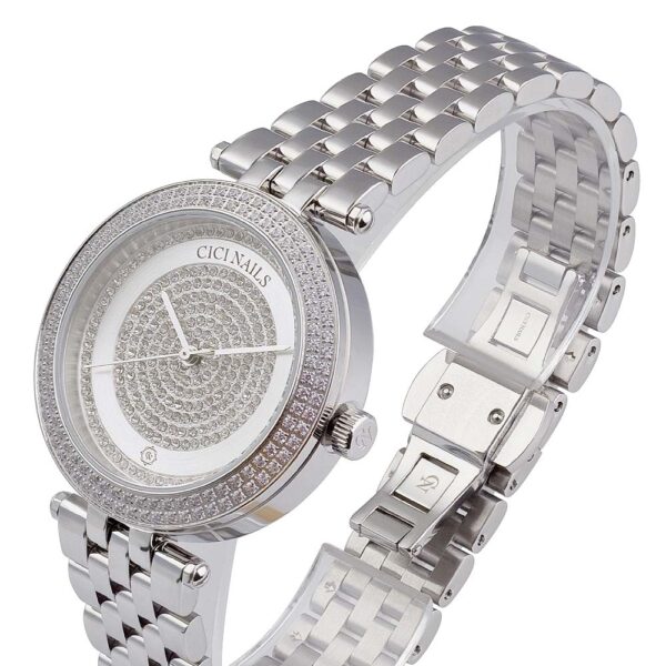 lunar silver classic ženski srebrni sat s kristalima