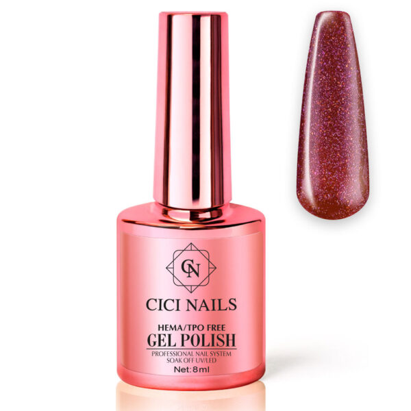 307 mary 8ml – rubin crveni trajni lak s holografskim glitterom