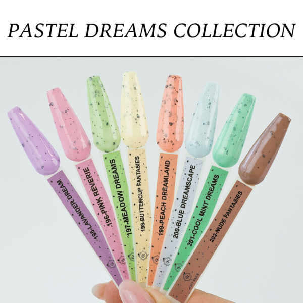 pastel dream collection cici nails gel polish pastelne boje s crnim ljuskicama