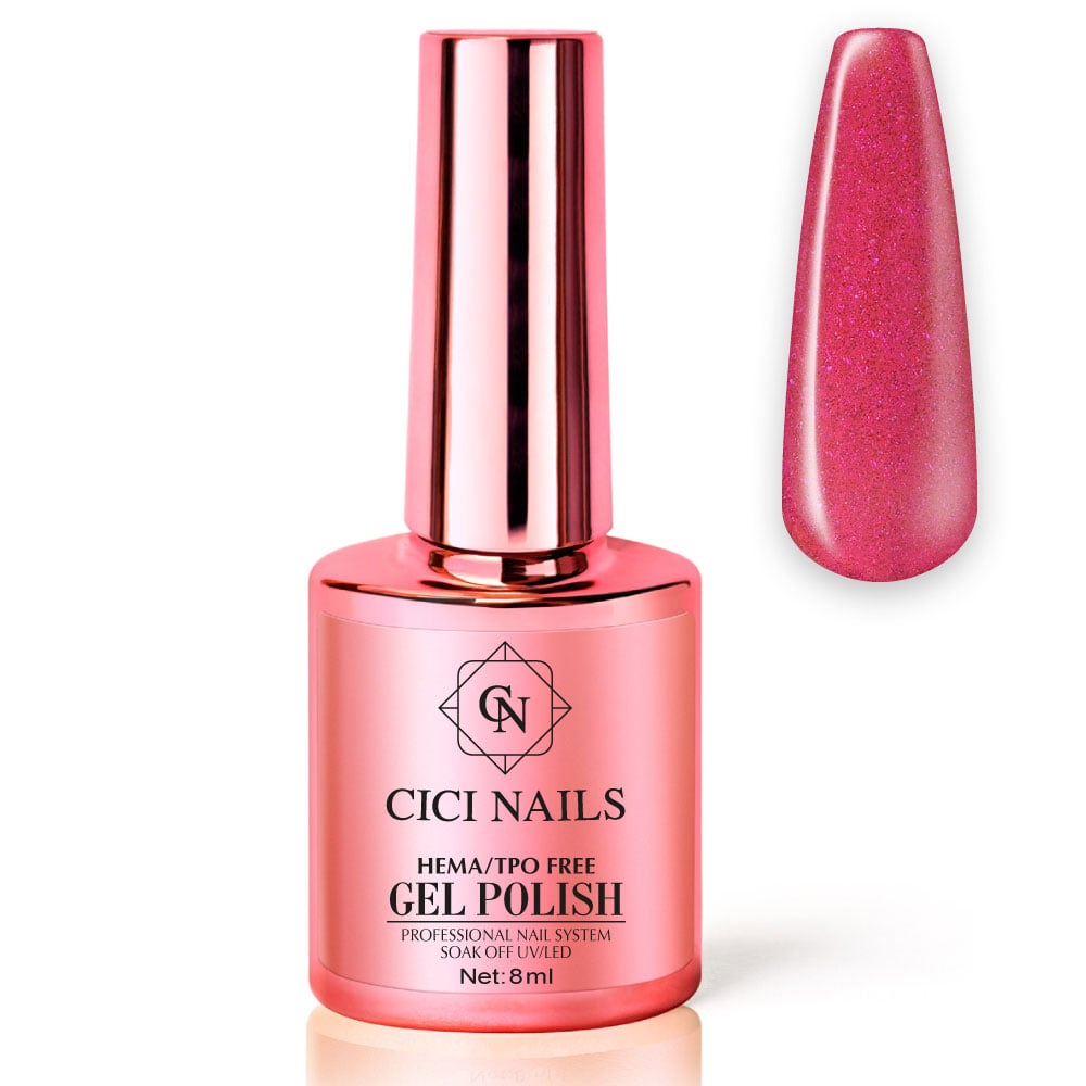 90 romance 8ml – trajni lak u ružičasto crvenoj nijansi sa sjajem cici nails
