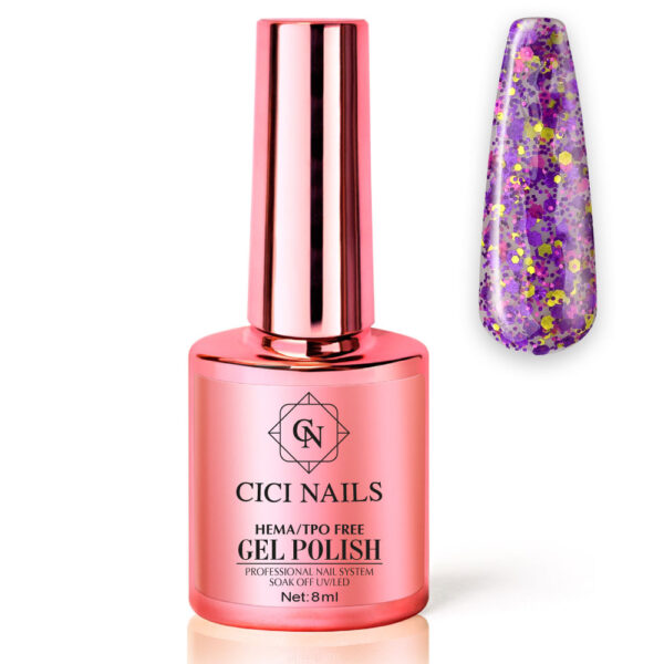 23 savannah 8ml – ljubičasti trajni lak sa šljokicama cici nails trajni lak za nokte