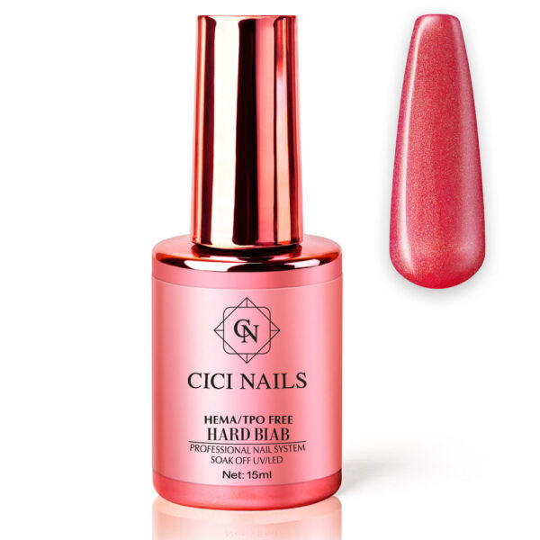 hard biab coral kiss 15 ml svjetlucavi koraljno rozi gradivni gel cici nails