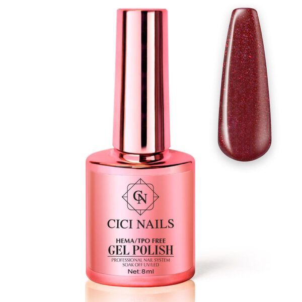 agatha 8ml crveni trajni lak sa šljokicama cici nails