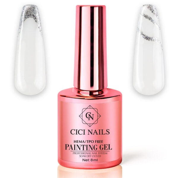 srebrni gel za crtanje painting gel silver glow 8ml Cici Nails