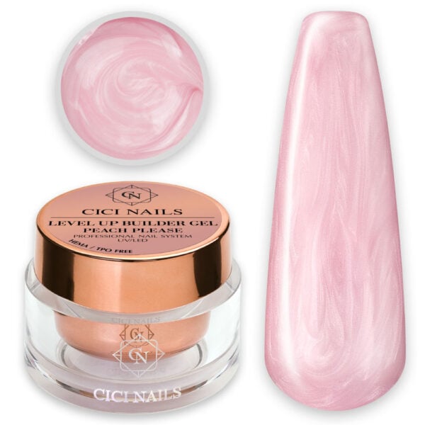 level up builder gel peach please perlasti nježno rozi gradivni gel za nokte cici nails