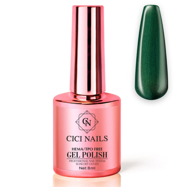 141 green silk 8ml tamnozeleni shimmer trajni lak za nokte | CICI NAILS