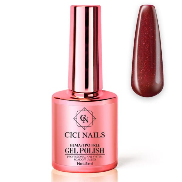 madonna 8ml - crveni trajni lak za nokte sa šljokicama | cici nails