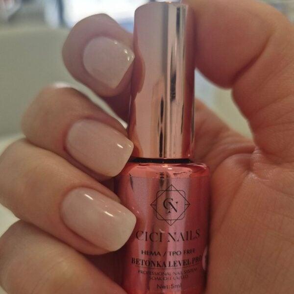 betonka level pro ballet rose 15ml mliječno prozirna nijansa s rozom primjesom cici nails