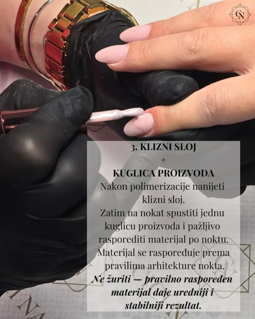 cici nails nanosenje kliznog sloja i kuglice betonka level pro proizvoda na nokat