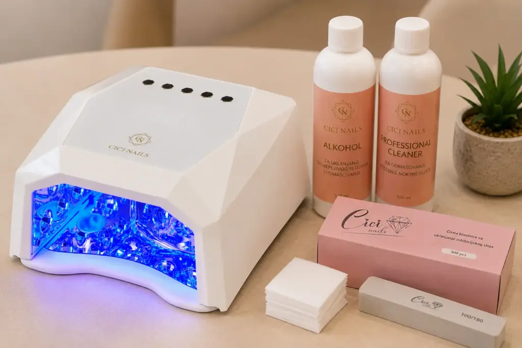 cici nails cleaner alkohol blazinice luxion lampa