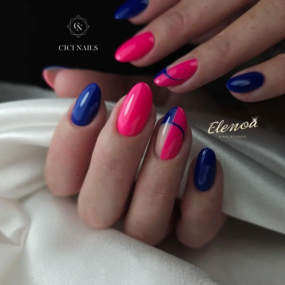 cici nails rozi nokti plavi nokti fuksija nokti tamno plavi nokti bademasti nokti gel nokti trajni lak apstraktni nail art ljetna manikura